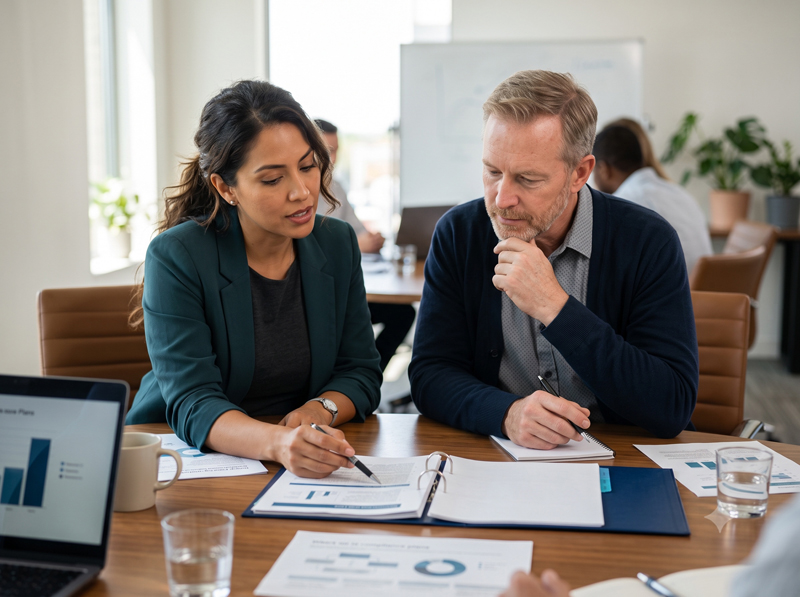 Healthcare-IT advisors reviewing a compliance plan