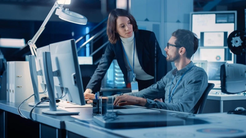 IT staffing consultants reviewing candidates